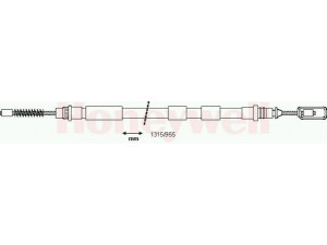 BENDIX 431067B trosas, stovėjimo stabdys 
 Stabdžių sistema -> Valdymo svirtys/trosai
483454