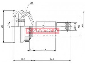 KAMOKA 6236 jungčių komplektas, kardaninis velenas 
 Ratų pavara -> Sujungimai/komplektas
374147, 90304775