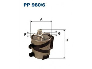 FILTRON PP980/6 kuro filtras 
 Degalų tiekimo sistema -> Kuro filtras/korpusas
77 01 062 436, 7701064241, 7701066680
