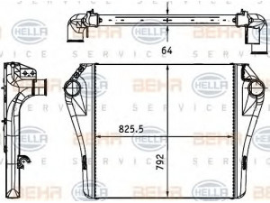 HELLA 8ML 376 761-701 tarpinis suslėgto oro aušintuvas, kompresorius
20956580, 21504560, 2 095 658 0