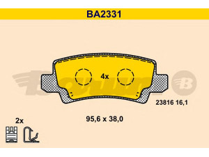 BARUM BA2331 stabdžių trinkelių rinkinys, diskinis stabdys 
 Techninės priežiūros dalys -> Papildomas remontas
04466-02020, 04466-02070, 04466-02160