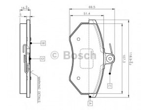 BOSCH 0 986 TB2 004 stabdžių trinkelių rinkinys, diskinis stabdys 
 Techninės priežiūros dalys -> Papildomas remontas
357 698 151 D