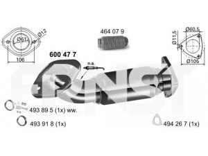 ERNST 600477 išleidimo kolektorius 
 Išmetimo sistema -> Išmetimo vamzdžiai
50 41 4 15 40