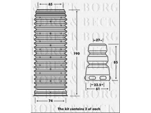 BORG & BECK BPK7001 apsauginio dangtelio komplektas, amortizatorius
1K0412303P, 1K0412303P, 6N0413175A