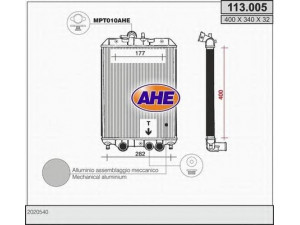 AHE 113.005 radiatorius, variklio aušinimas 
 Aušinimo sistema -> Radiatorius/alyvos aušintuvas -> Radiatorius/dalys
2020540