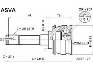 ASVA OP-807 jungčių komplektas, kardaninis velenas 
 Ratų pavara -> Sujungimai/komplektas
4130005100X