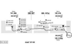 BOSAL 024.140.20 išmetimo sistema 
 Išmetimo sistema -> Išmetimo sistema, visa