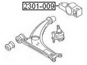 ASVA 2301-009 valdymo svirties/išilginių svirčių įvorė 
 Ašies montavimas/vairavimo mechanizmas/ratai -> Valdymo svirtis/pasukamosios svirties sujungimas -> Montavimas/sutvirtinimas
3C0199231A, 3C0199231B, 3C0199231D