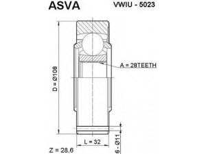ASVA VWIU-5023 jungčių komplektas, kardaninis velenas 
 Ratų pavara -> Sujungimai/komplektas
414203, 414204