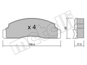METELLI 22-0022-0 stabdžių trinkelių rinkinys, diskinis stabdys 
 Techninės priežiūros dalys -> Papildomas remontas
1572587, 1572588, 1591140, 5015916
