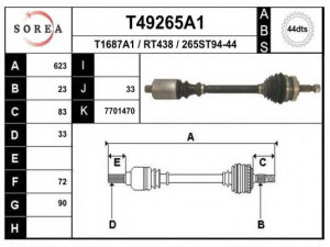 EAI T49265A1 kardaninis velenas
7701470606