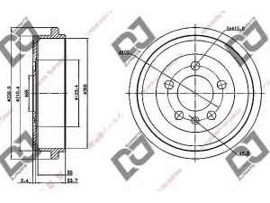 DJ PARTS BR1018 stabdžių būgnas 
 Stabdžių sistema -> Būgninis stabdys -> Stabdžių būgnas
6Q0609617