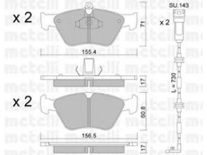 METELLI 22-0128-1K stabdžių trinkelių rinkinys, diskinis stabdys 
 Techninės priežiūros dalys -> Papildomas remontas