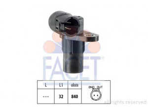 FACET 9.0291 jutiklis, alkūninio veleno impulsas; impulso jutiklis, smagratis 
 Variklis -> Variklio elektra
M-617112, MW-31216432, 23731-00Q0E