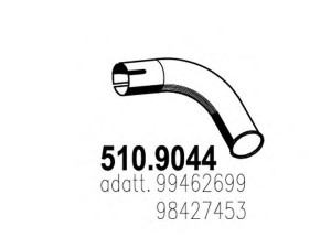 ASSO 510.9044 išleidimo kolektorius 
 Išmetimo sistema -> Išmetimo vamzdžiai
98427453, 99462699