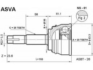 ASVA NS-61 jungčių komplektas, kardaninis velenas
39100-4M500, 39101-4M560, 39100-4M560