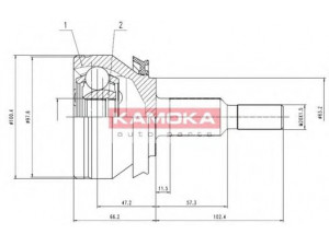 KAMOKA 7526 jungčių komplektas, kardaninis velenas 
 Ratų pavara -> Sujungimai/komplektas
7H0407321A, 7H0407321B, 7H0498099