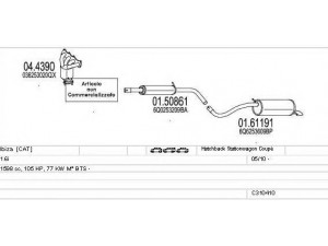 MTS C310410024025 išmetimo sistema 
 Išmetimo sistema -> Išmetimo sistema, visa