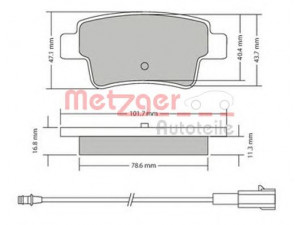 METZGER 1170685 stabdžių trinkelių rinkinys, diskinis stabdys 
 Techninės priežiūros dalys -> Papildomas remontas
77365464, 77365886