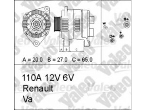 VALEO 436662 kintamosios srovės generatorius 
 Elektros įranga -> Kint. sr. generatorius/dalys -> Kintamosios srovės generatorius
7700414371, 7700416958, 7700424595