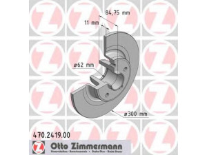 ZIMMERMANN 470.2419.00 stabdžių diskas 
 Dviratė transporto priemonės -> Stabdžių sistema -> Stabdžių diskai / priedai
8200 244 108, 8200 249 353