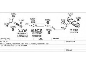 MTS C380220003028 išmetimo sistema 
 Išmetimo sistema -> Išmetimo sistema, visa