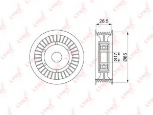 LYNXauto PB-7062 kreipiantysis skriemulys, V formos rumbuotas diržas
642 230 03 42, A 642 230 03 42