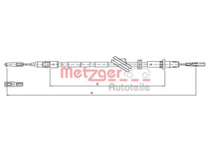METZGER 10.9444 trosas, stovėjimo stabdys 
 Stabdžių sistema -> Valdymo svirtys/trosai
211 420 0285, 211 420 0385, 211 420 2385