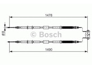 BOSCH 1 987 482 282 trosas, stovėjimo stabdys 
 Stabdžių sistema -> Valdymo svirtys/trosai
13255756, 13332850, 13355088, 13255756