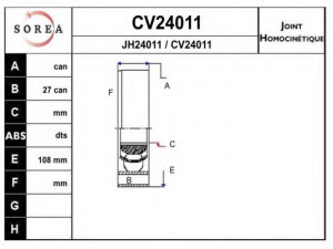 EAI CV24011K jungčių komplektas, kardaninis velenas 
 Ratų pavara -> Sujungimai/komplektas
