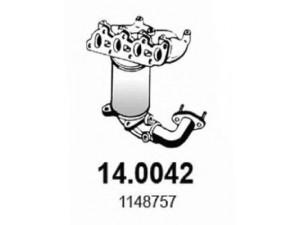 ASSO 14.0042 katalizatoriaus keitiklis 
 Išmetimo sistema -> Katalizatoriaus keitiklis
1141305, 1148757, 1205905, 1302300