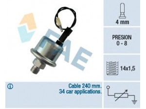 FAE 14550 siuntimo blokas, alyvos slėgis 
 Elektros įranga -> Jutikliai
5936869, 5936889, 5960017, 3945621