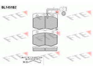 FTE BL1451B2 stabdžių trinkelių rinkinys, diskinis stabdys 
 Techninės priežiūros dalys -> Papildomas remontas
190 6158