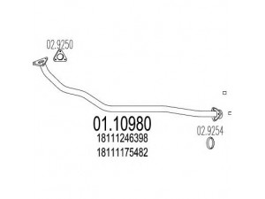 MTS 01.10980 išleidimo kolektorius 
 Išmetimo sistema -> Išmetimo vamzdžiai
18111175482, 18111246398