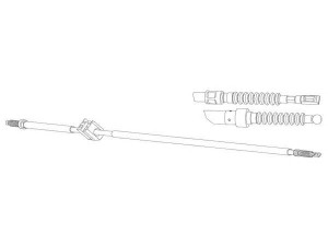 KAWE AU02159 trosas, stovėjimo stabdys 
 Stabdžių sistema -> Valdymo svirtys/trosai
441609722D