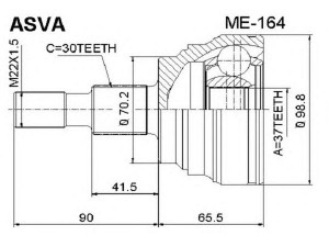 ASVA ME-164 jungčių komplektas, kardaninis velenas 
 Ratų pavara -> Sujungimai/komplektas
A 164 330 08 01, A1643300801, A1643302301