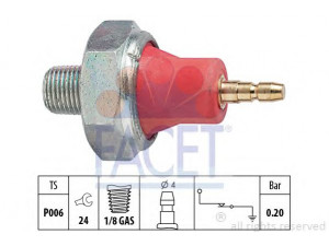 FACET 7.0059 alyvos slėgio jungiklis 
 Variklis -> Variklio elektra
37240-P2F-A01, 37240-PT0-003, 37240-PT0-013