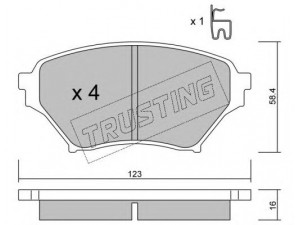 TRUSTING 623.0 stabdžių trinkelių rinkinys, diskinis stabdys 
 Techninės priežiūros dalys -> Papildomas remontas
N0Y7-33-28Z, N0Y9-33-23Z