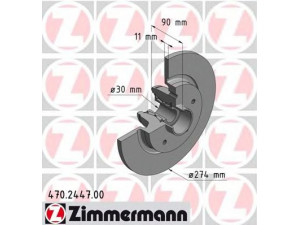 ZIMMERMANN 470.2447.00 stabdžių diskas 
 Stabdžių sistema -> Diskinis stabdys -> Stabdžių diskas
4320 043 27R, 8200 381 148