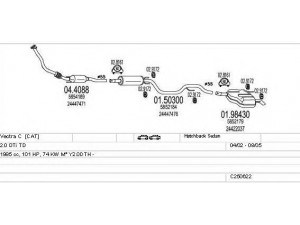 MTS C250622005831 išmetimo sistema 
 Išmetimo sistema -> Išmetimo sistema, visa