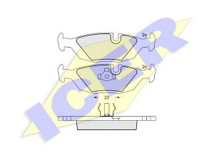 ICER 180422 stabdžių trinkelių rinkinys, diskinis stabdys 
 Techninės priežiūros dalys -> Papildomas remontas
34 21 1 153 196, 34 21 1 153 913