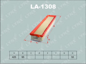 LYNXauto LA-1308 oro filtras 
 Filtrai -> Oro filtras
1420.P0, 1420.P1, 1444.FE, 1444.FF