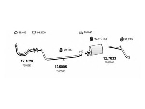 ASSO ART0819 išmetimo sistema 
 Išmetimo sistema -> Išmetimo sistema, visa