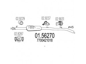 MTS 01.56270 vidurinis duslintuvas 
 Išmetimo sistema -> Duslintuvas
7700421018