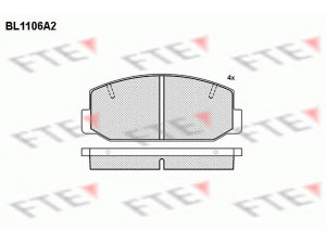 FTE BL1106A2 stabdžių trinkelių rinkinys, diskinis stabdys 
 Techninės priežiūros dalys -> Papildomas remontas
04491-14090, 04491-20110, 04491-20111