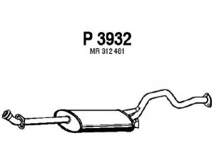 FENNO P3932 vidurinis duslintuvas 
 Išmetimo sistema -> Duslintuvas
MR161216, MR187151, MR204857, MR266475