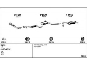 FENNO FO030 išmetimo sistema 
 Išmetimo sistema -> Išmetimo sistema, visa