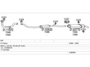 MTS C260050005924 išmetimo sistema 
 Išmetimo sistema -> Išmetimo sistema, visa