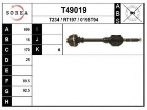 EAI T49019 kardaninis velenas 
 Ratų pavara -> Kardaninis velenas