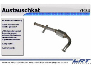 LRT 7634 katalizatoriaus keitiklis 
 Išmetimo sistema -> Katalizatoriaus keitiklis
77.00.421.260, 77.00.425.055, 77.00.425.056